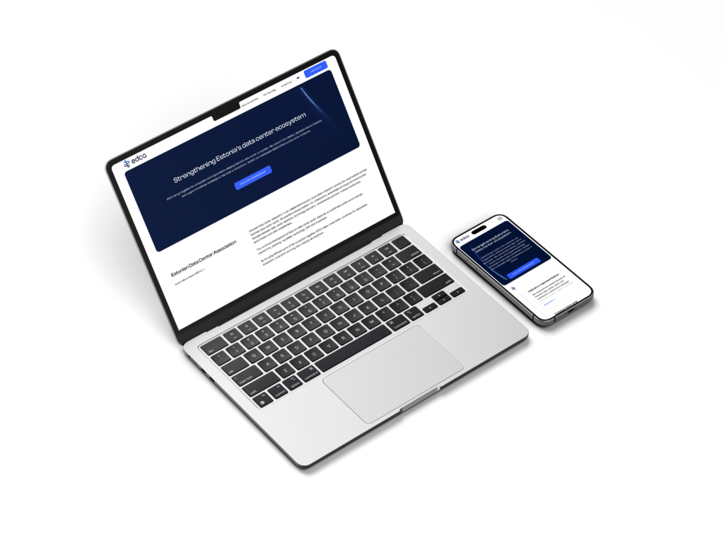 EDCA veebileht arvuti- ja telefoni vaates