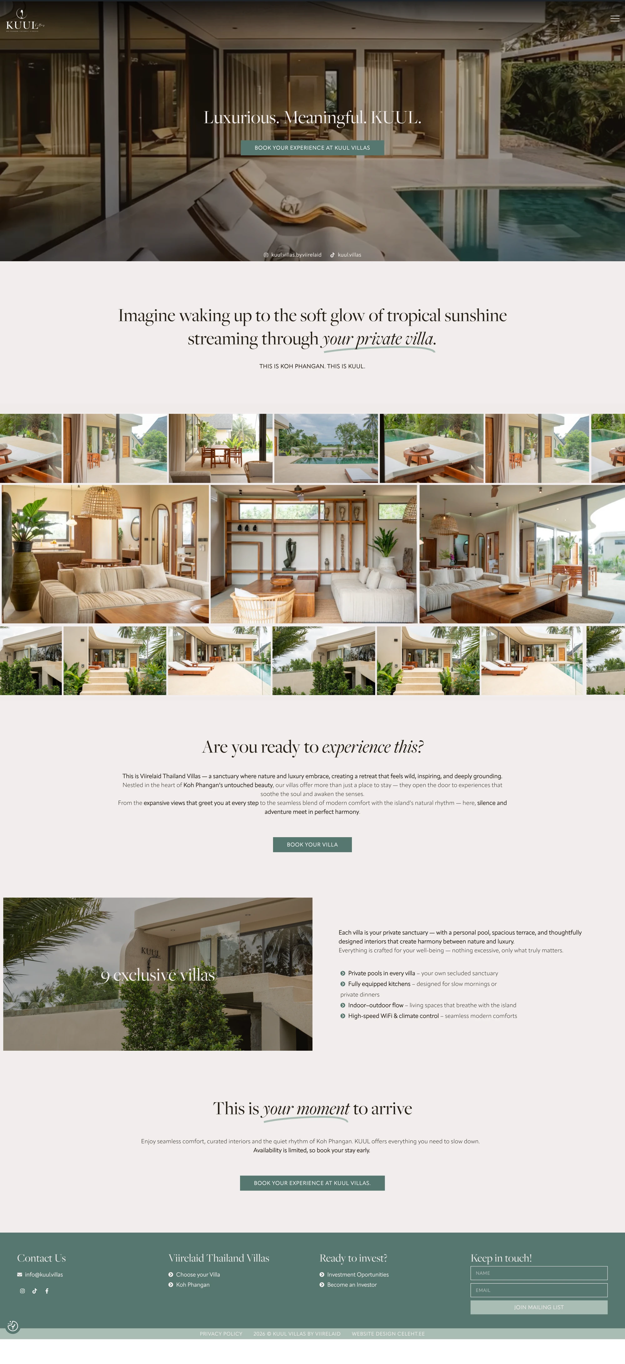 KUUL Villas avalehe täisvaade