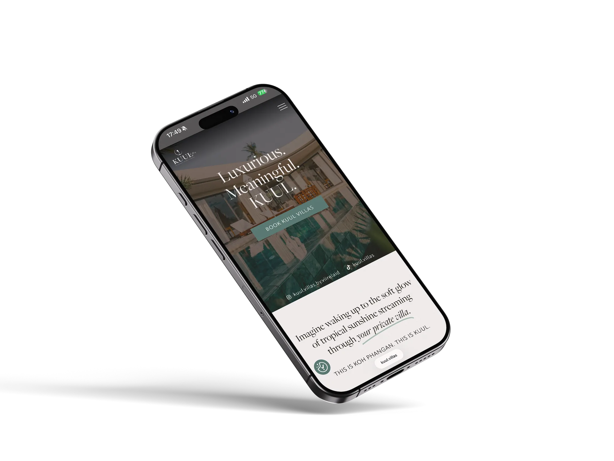 KUUL Villas koduleht mobiilivaates